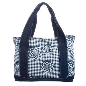 Brand New Brandon Maxwell Blue Gingham Canvas Tote